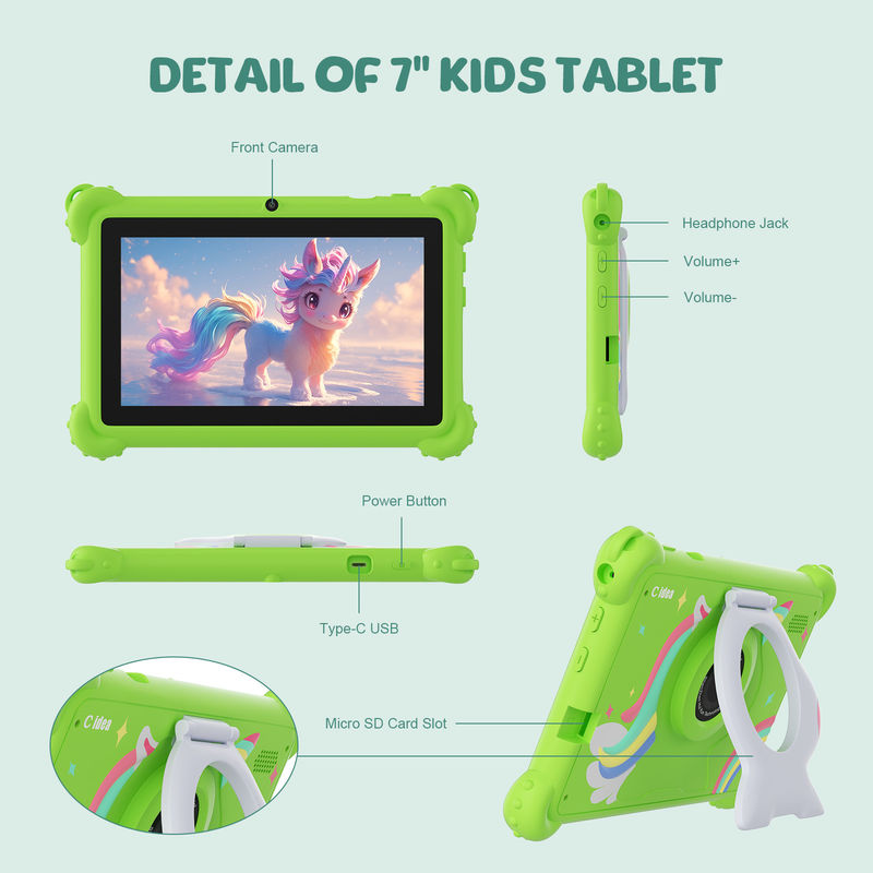 C Idea 7 ιντσών WIFI Kidspad Android System Tablet 6+128GB για παιδιά με θήκη CM88