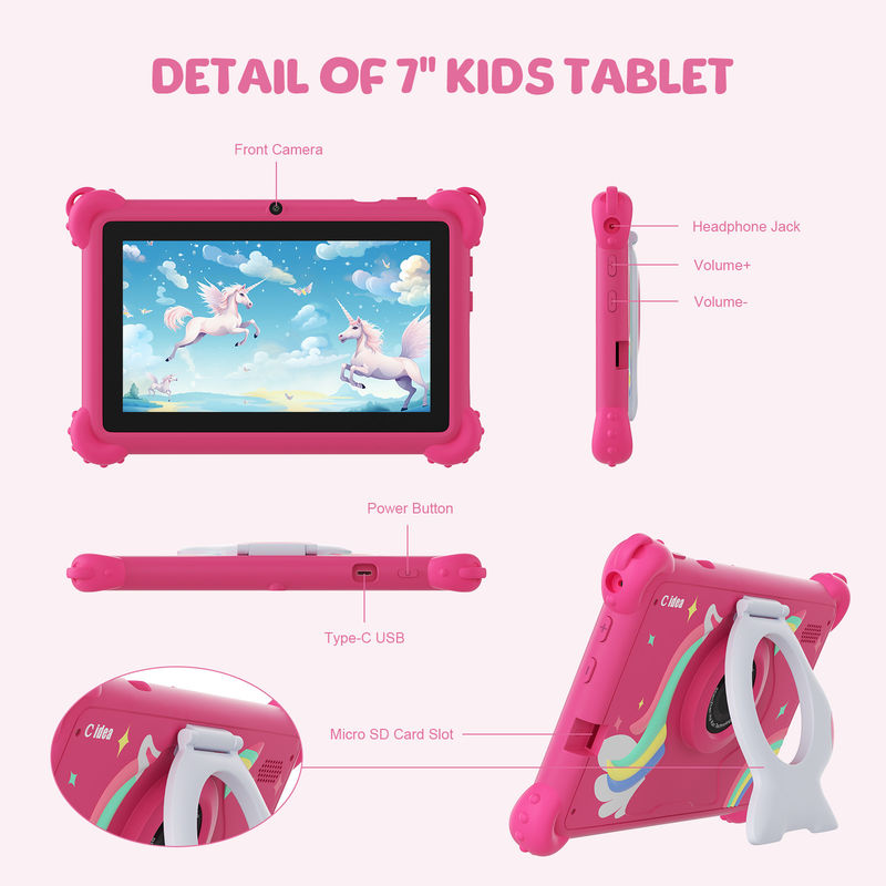 C idea 2024 Παιδικά μαθησιακά δισκία Bright HD Screen και εκπαιδευτικές εφαρμογές συμπεριλαμβάνονται CM88
