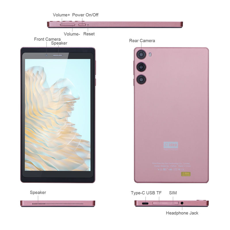 C Idea Android 12 Tablet 6GB RAM 128GB ROM με SIM 7 ιντσών Tablet PC για φοιτητές CM525 Ροζ
