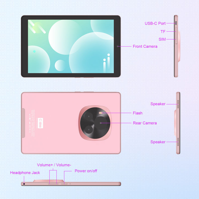 C ιδέα Android Tablet 800x1280 IPS Εικόνα SIM Υποστήριξη 9 ιντσών Tablet PC με Κεφάλαιο CM935 ροζ