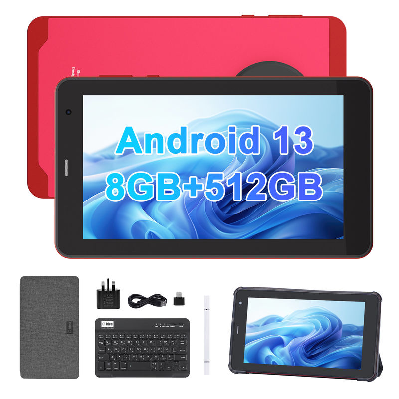 C Idea Android 13 Ταμπλέτες με SIM Wifi 7 ιντσών Ταμπλέτα με οθόνη αφής για φοιτητές CM518 Pro Red