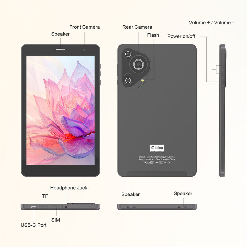 C Idea Quad Core Android Tablet Φορητό 8 ιντσών Tablet για φοιτητές με SIM CM828 Μαύρο