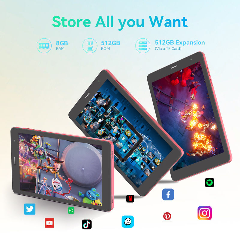 C Idea 5g Android Tablet 8+512gb 8 ιντσών Tablet για φοιτητές με Sim και Wifi Cm828 Κόκκινο