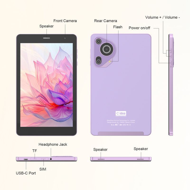 C Idea 8in Tablet Παιχνίδια Εκπαίδευση Android Tablet Για Φοιτητές Με Sim Και Wifi CM828 Purple