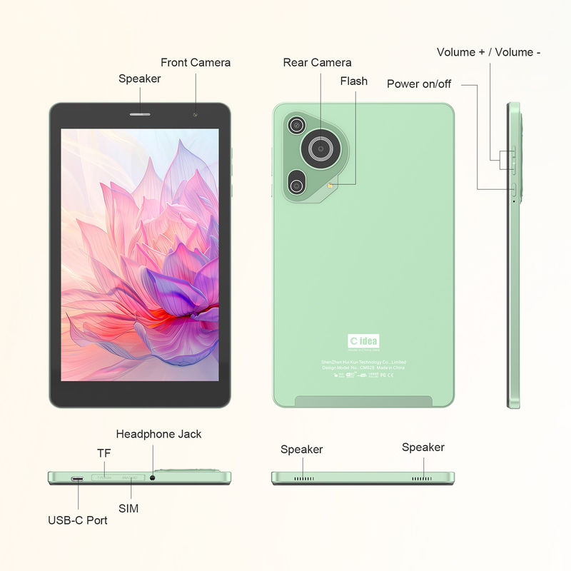 C Idea υψηλής ανάλυσης οθόνη 8 ιντσών Tablet PC με οθόνη 800x1280 Ips για την εκπαίδευση των εφήβων CM828 Πράσινο