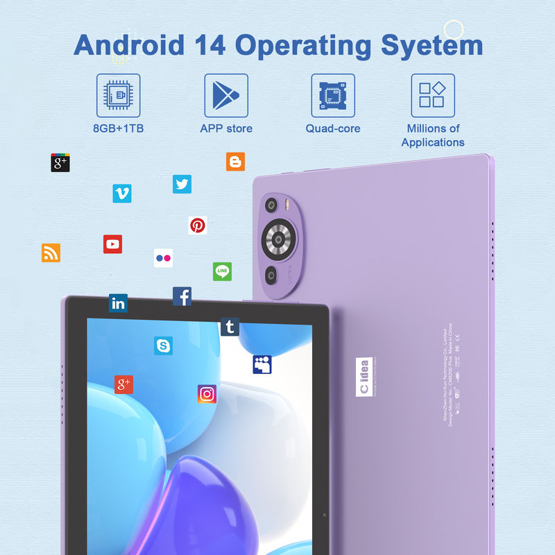 C Idea Android 14 Tab 512GB Εκπαιδευτικό Ταμπλέτ Για Σπουδαστές Με Κλειδί Cm8200plus μωβ