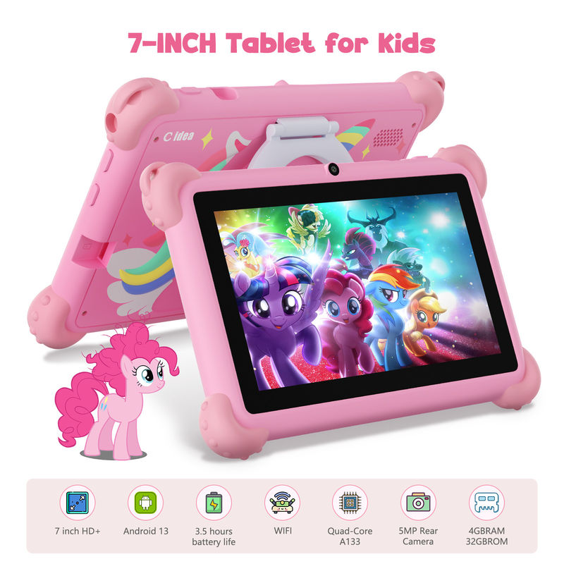 C Idea Android 13 Kids Tablet 4+32GB Educational Tablet Kidspad με φιλικό APP CM91 ροζ