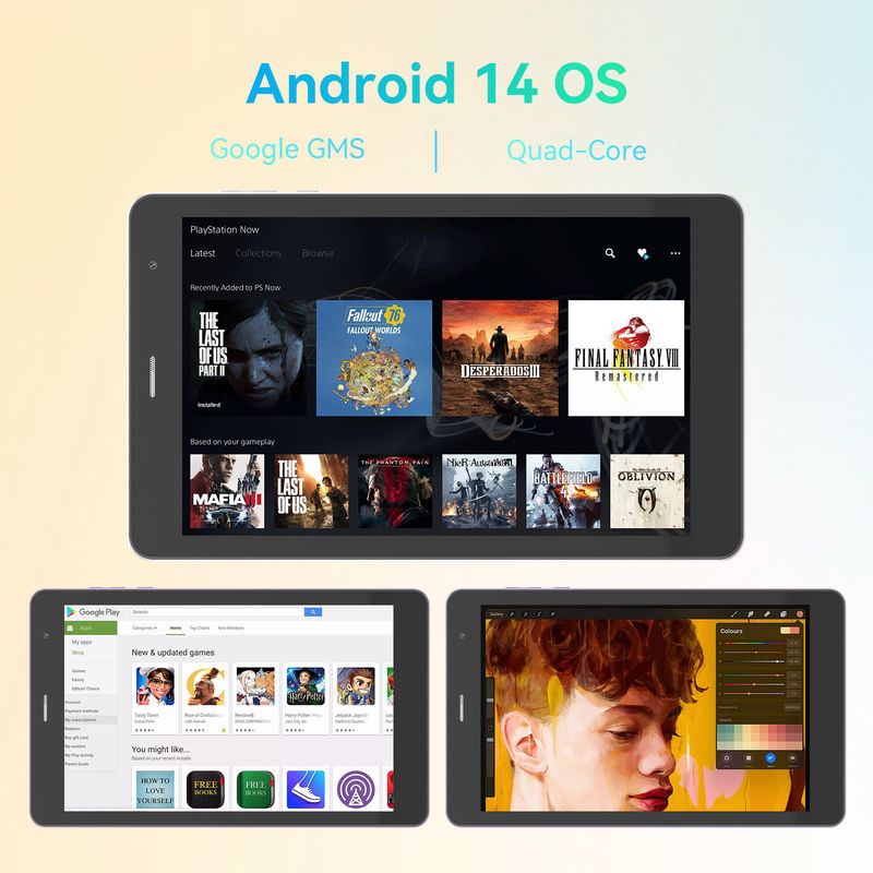 C Idea ODM 8 ιντσών 512GB μεγάλη μπαταρία Διπλή κάμερα Οκτά πυρήνες επεξεργαστής Android Tablet PC με θήκη για φοιτητές CM828 ασήμι