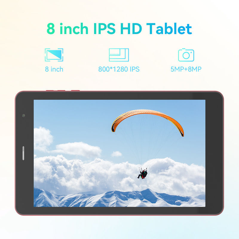 C Idea Factory 8 ιντσών 800*1280hd IPS Εικονική οθόνη 8+512gb 8000mah Διπλή κάμερα Android Tablet PC με Sim Για φοιτητές CM828 Κόκκινο