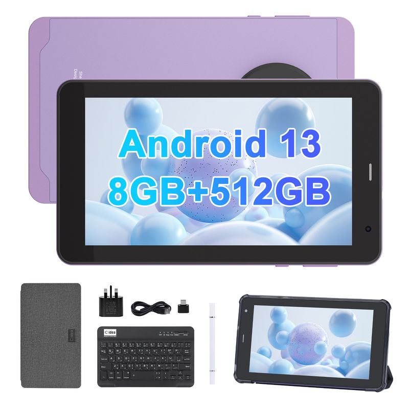C Idea Android 13 Εκπαιδευτικό Tablet, 8+512GB, φορητό 7-ιντσών Tablet PC με υποστήριξη Sim   CM518pro Purple