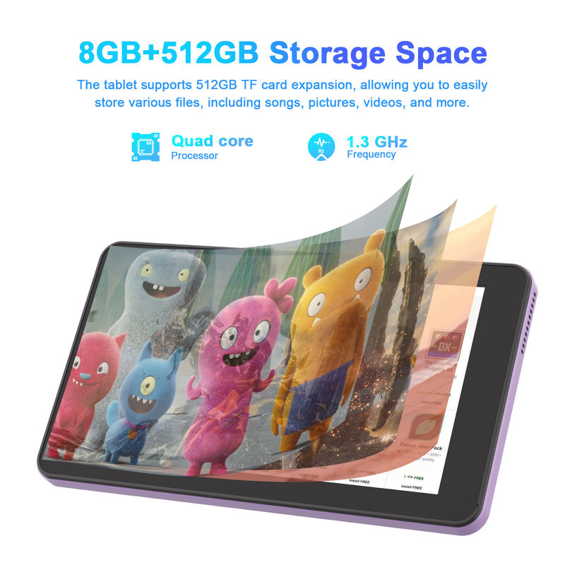 C Idea Android 13 Εκπαιδευτικό Tablet, 8+512GB, φορητό 7-ιντσών Tablet PC με υποστήριξη Sim   CM518pro Purple