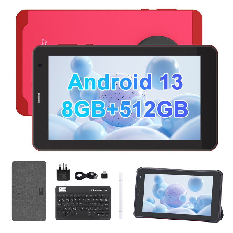 C Idea 7 ιντσών Android 13 Tablet, διπλές κάμερες, υποστήριξη Sim, ταμπλέτες αφής για φοιτητές CM518pro Red