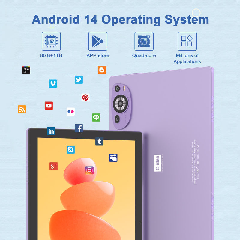 C Idea 10 ιντσών Android 14 Εκπαιδευτικό Tablet 512GB για φοιτητές με υποστήριξη SIM CM8200Plus Purple