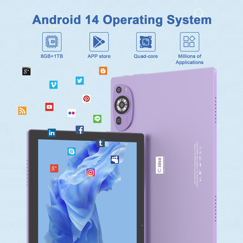 C Idea 10 ιντσών 512GB Android 14 Εκπαιδευτικό Ταμπλέτ για Σπουδαστές με SIM CM8200Plus Purple
