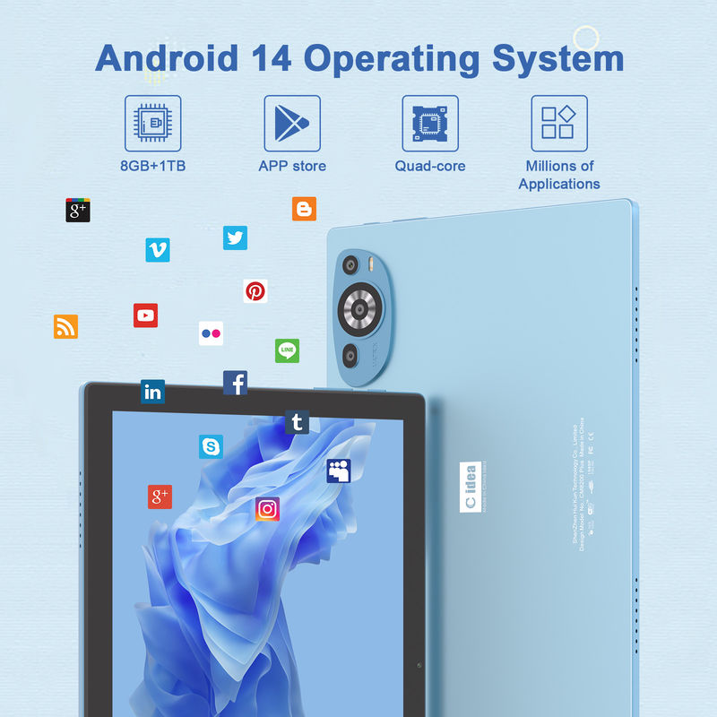 C Idea Android 14 Εικονική οθόνη 10.1 ιντσών Ταμπλέτες με Pen CM8200plus Μπλε