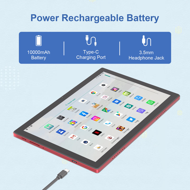 C Idea 10,1 ιντσών Android 14 Smart Tablet PC με διπλή κάρτα SIM και Pen CM8200Plus κόκκινο