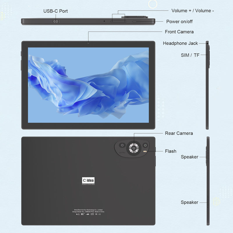 C Idea 10,1 ιντσών 5G Tablet με υποστήριξη Sim πληκτρολόγιο Εκπαιδευτικό Android Tablet Pc M8200 Plus Μαύρο