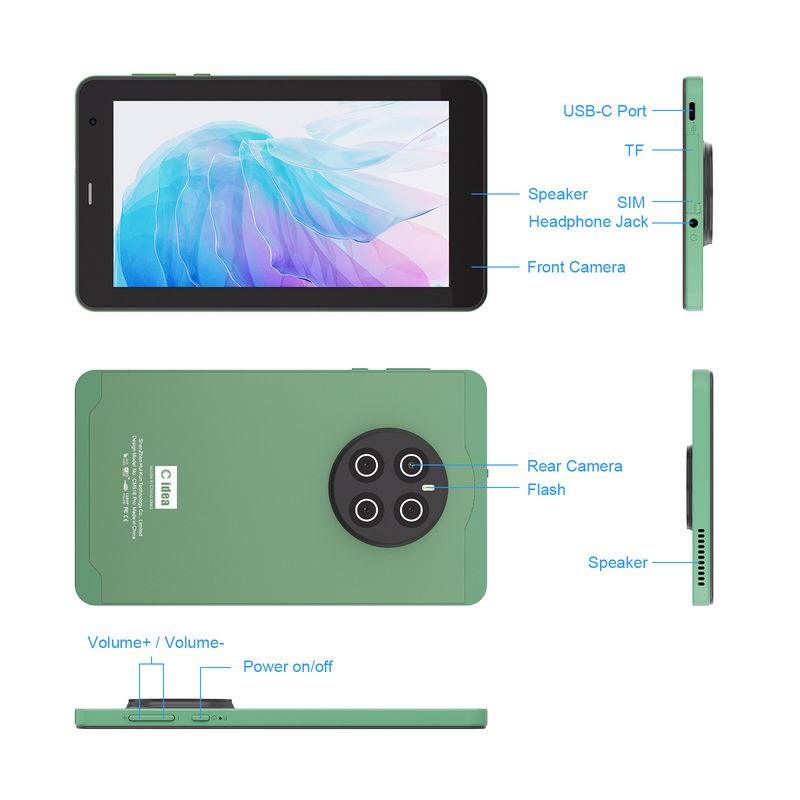 C Idea 7 ιντσών Ταμπλέτες με SIM Wifi Android Smart Tablet PC CM518 Pro Πράσινο