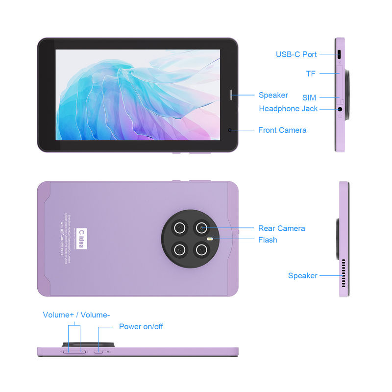 C Idea Android 13 Με 6000mAh 7 ιντσών Ταμπλέτες Εκπαιδευτικό Tablet PC CM518 Pro Purple