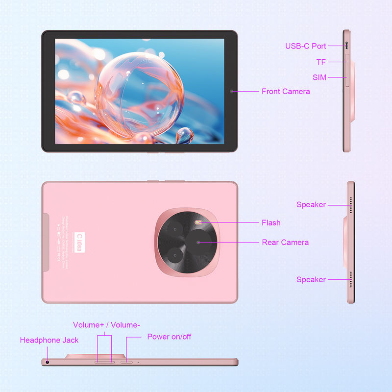 C ιδέα Android Tablet 5G SIM Υποστήριξη 9 ιντσών Tablet PC με θήκη και πένα CM935 ροζ