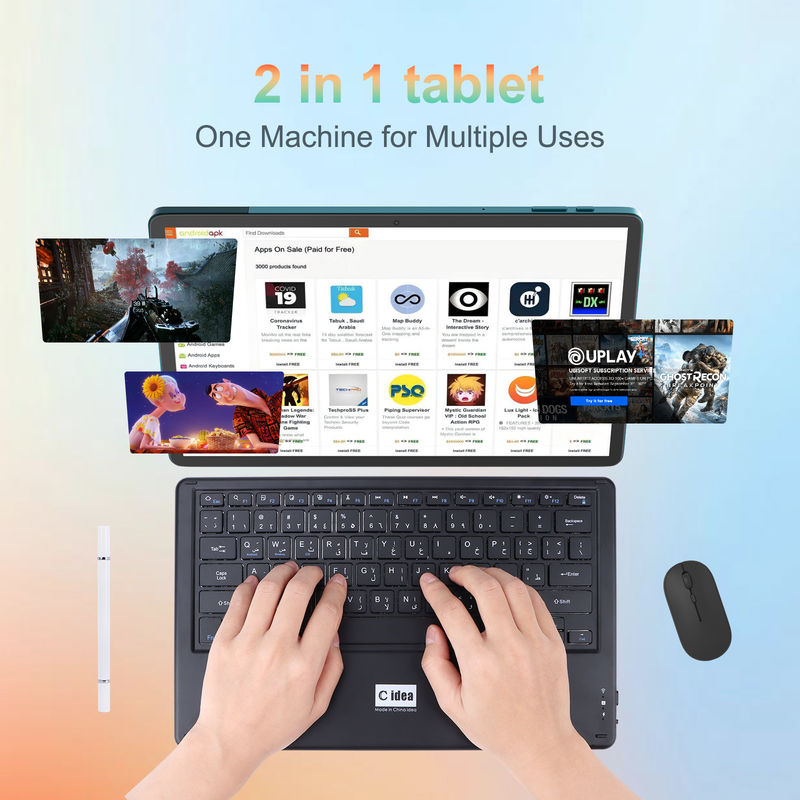 C Idea 14 ιντσών Tablet Μεγάλη αποθήκευση Smart Tablet PC με πληκτρολόγιο CM14000 συν μπλε