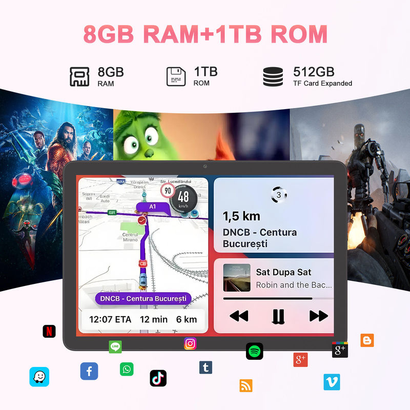 C Idea 10,1 ιντσών 5G Tablet με υποστήριξη Sim πληκτρολόγιο Εκπαιδευτικό Android Tablet Pc M8300 Plus Μαύρο