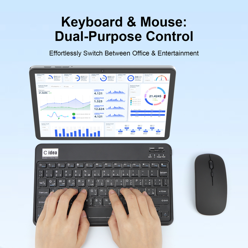 C Idea 10,1 ιντσών Tablet PC Android 15 Tablet με πληκτρολόγιο και ποντίκι CM8800plus Gray