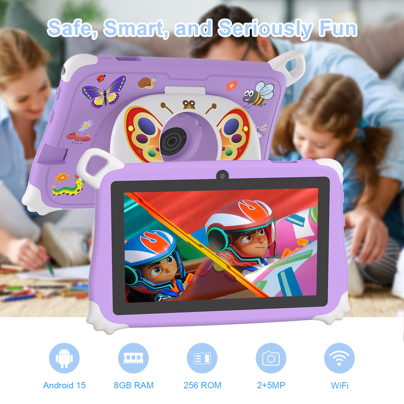 C Idea Android 15 Kids Tablet 8+256GB Educational Tablet Kidspad with Friendly APP CM86 purple