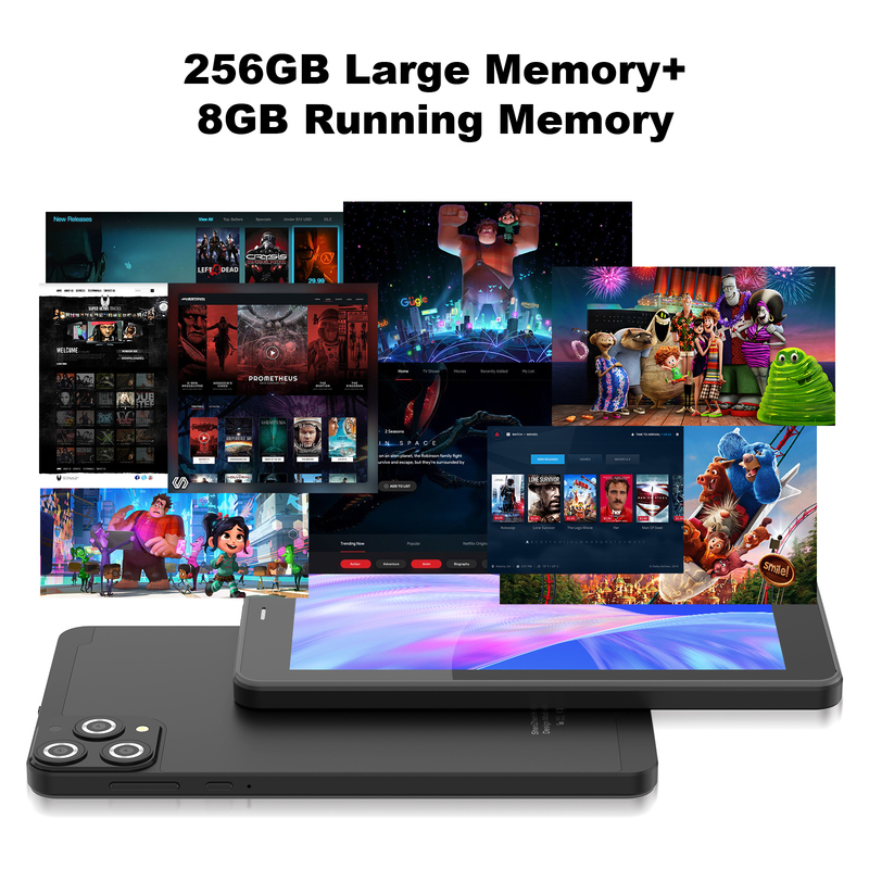 C ιδέα 7 ιντσών Wifi Tablet με Κεφάλαιο 8+256GB Αποθήκευση Quad Core Processor 600x1024 IPS Εικόνα αφής CM516 μαύρο