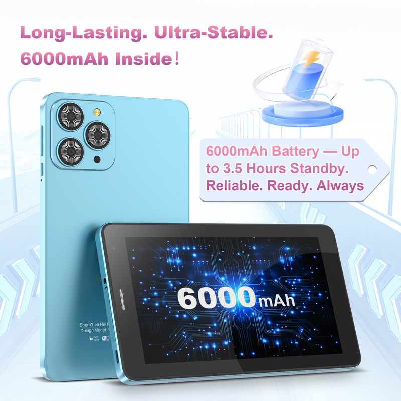 C idea 7 ιντσών Wifi Tablet με θήκη 8+256GB Αποθήκευση Τετραπύρηνος Επεξεργαστής 600x102e4 IPS Οθόνη αφής CM517 μπλε