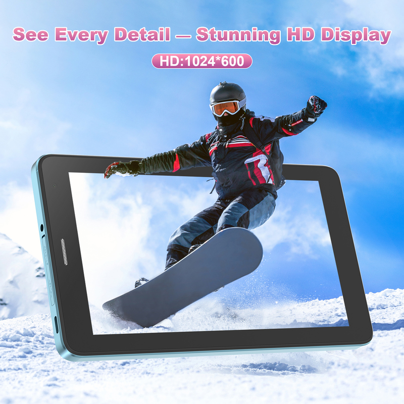 C idea 7 ιντσών Wifi Tablet με θήκη 8+256GB Αποθήκευση Τετραπύρηνος Επεξεργαστής 600x102e4 IPS Οθόνη αφής CM517 μπλε