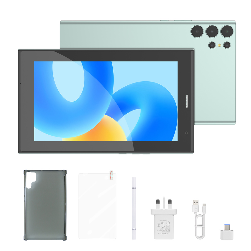 C ιδέα 7 ιντσών Wifi Tablet με θήκη 8+256GB Αποθήκευση Quad Core Processor 600x1024 IPS Εικονική οθόνη CM524 πράσινο