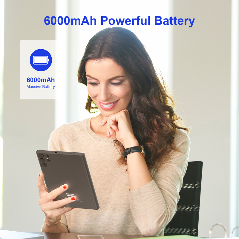 C ιδέα 7 ιντσών Wifi Tablet με θήκη 8+256GB Αποθήκευση Quad Core Processor 600x1024 IPS Εικονική οθόνη CM524 μαύρο