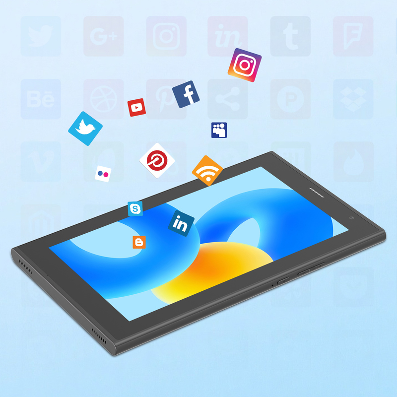 C ιδέα 7 ιντσών Wifi Tablet με θήκη 8+256GB Αποθήκευση Quad Core Processor 600x1024 IPS Εικονική οθόνη CM524 μαύρο