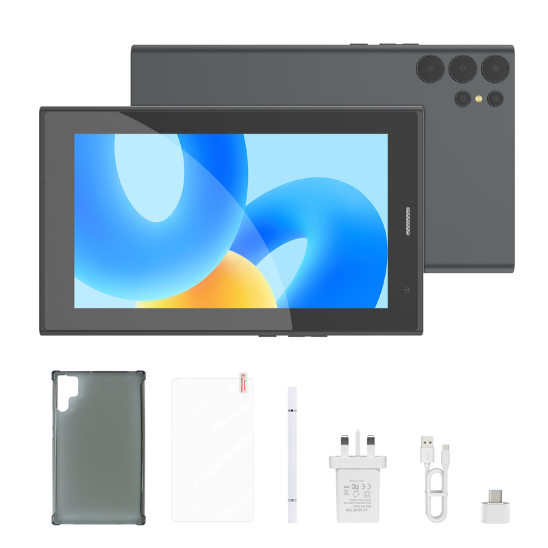 C ιδέα 7 ιντσών Wifi Tablet με θήκη 8+256GB Αποθήκευση Quad Core Processor 600x1024 IPS Εικονική οθόνη CM524 γκρι