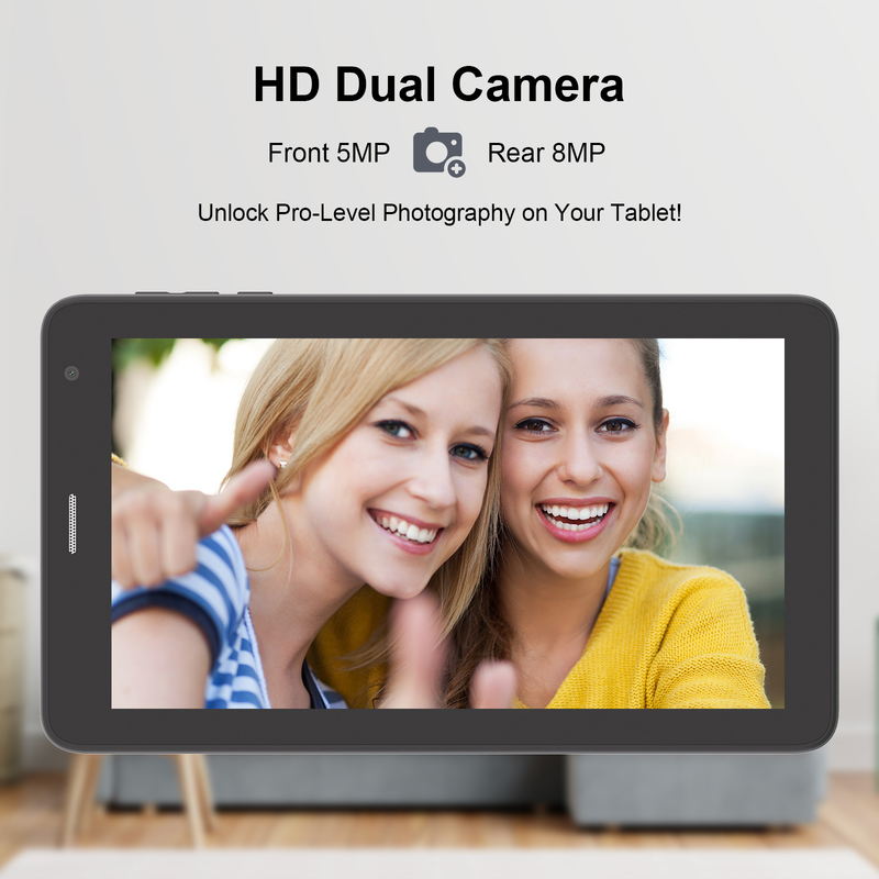 C idea 7 ιντσών Wifi Tablet με θήκη 8+256GB Αποθήκευση Τετραπύρηνος Επεξεργαστής 600x1024 IPS Οθόνη αφής CM528 μαύρο