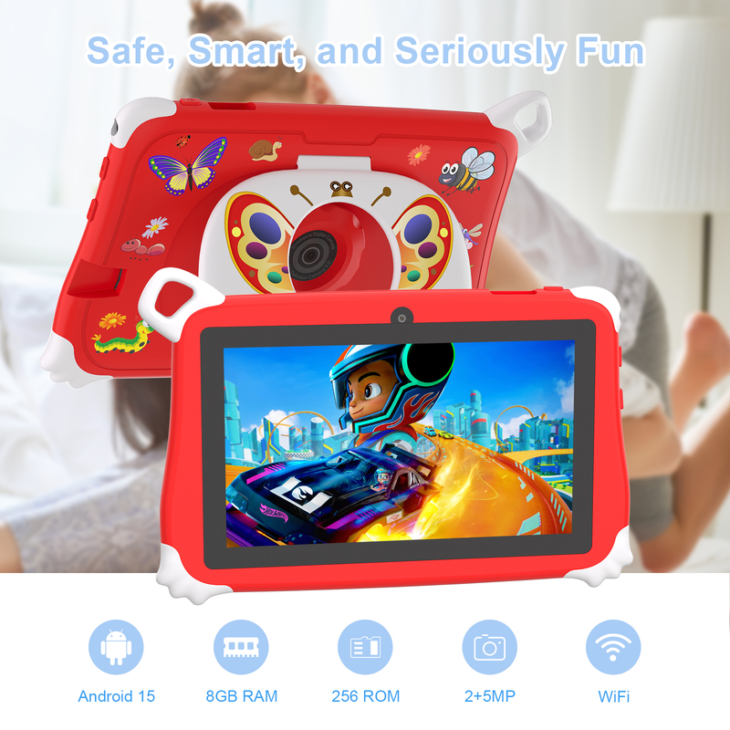 Παιδικό Tablet C Idea Android 15 8+256GB Εκπαιδευτικό Tablet Kidspad με Φιλική Εφαρμογή CM86 κόκκινο