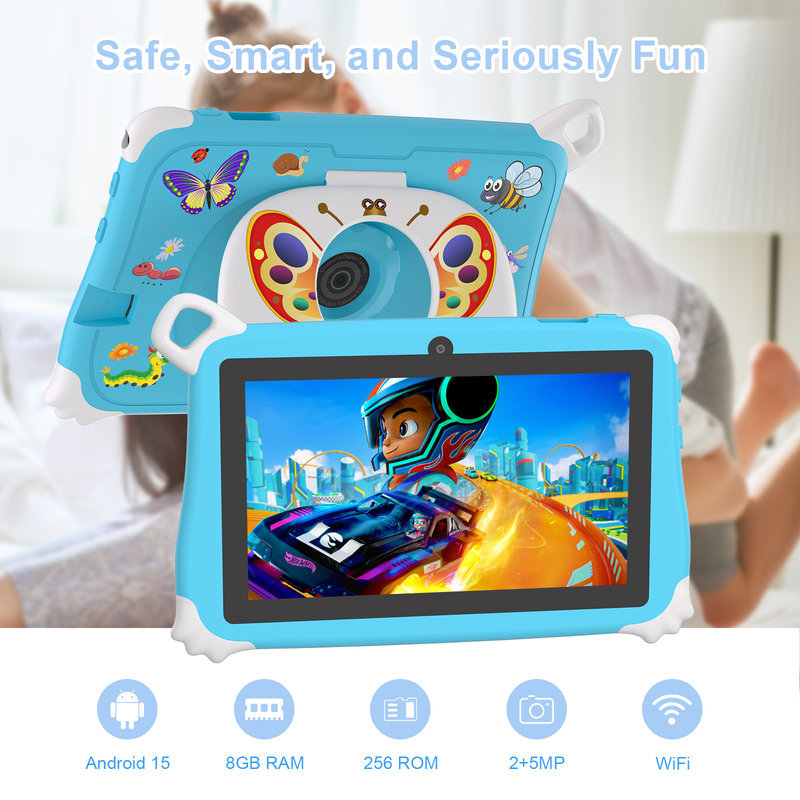 C Idea Android 15 Kids Tablet 8+256GB Εκπαιδευτικό Tablet Kidspad με φιλική APP CM86 μπλε