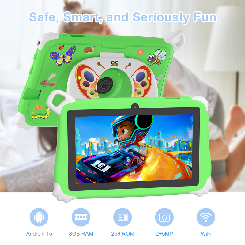 C Idea Android 15 Kids Tablet 8+256GB Εκπαιδευτικό Tablet Kidspad με φιλικό APP CM86 πράσινο
