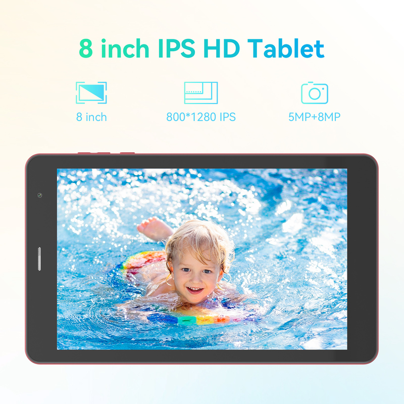 C idea Youth red 8 Inch Tablet Android 15 με υποδοχή κάρτας tf, WiFi, 8GB +512GB, 800*1280 IPS incell CM828
