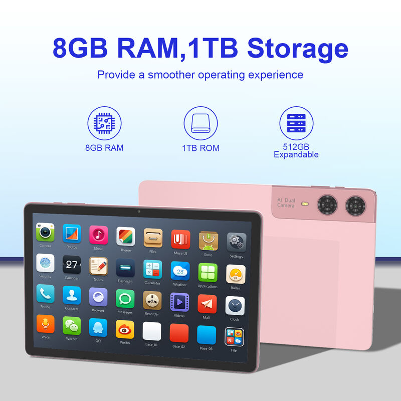 C Idea 10,95 ιντσών Android Tablet Δύο κάμερες Tablet Wi-Fi Ηλιακή οθόνη Tablet 8GB RAM 1TB ROM Tablet Επιχειρηματική χρήση (Ροζ)