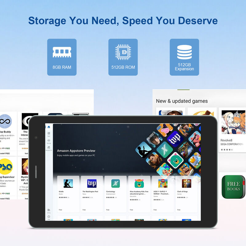 C Idea 8 ιντσών WiFi Tablet με θήκη 8+512GB Αποθήκευση Octa Core Processor 1280x800 HD IPS Touch Screen CM826 Ultra Green