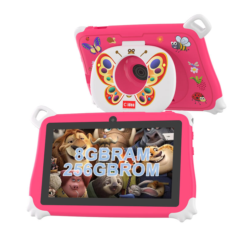 C Idea New Kids Tablet PC 7 ίντσες 8GB RAM 256GB ROM Android 16 Wi-Fi Ανθεκτικό στην πτώση Εκπαιδευτική χρήση (CM86-Pink)