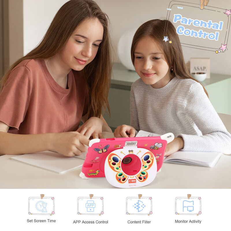 C Idea New Kids Tablet PC 7 ίντσες 8GB RAM 256GB ROM Android 16 Wi-Fi Ανθεκτικό στην πτώση Εκπαιδευτική χρήση (CM86-Pink)