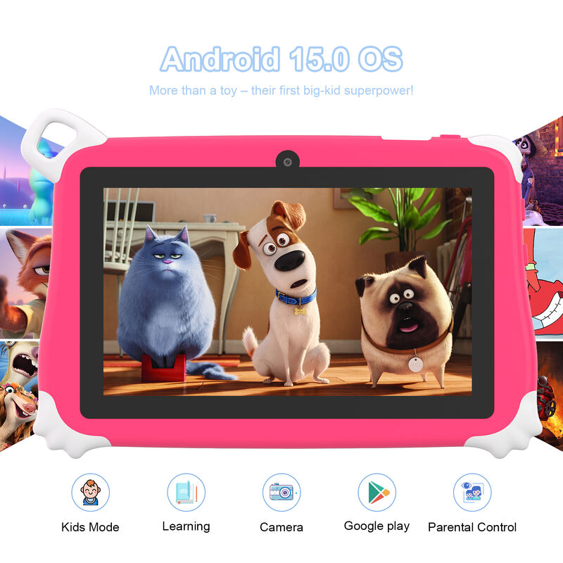 C Idea New Kids Tablet PC 7 ίντσες 8GB RAM 256GB ROM Android 16 Wi-Fi Ανθεκτικό στην πτώση Εκπαιδευτική χρήση (CM86-Pink)